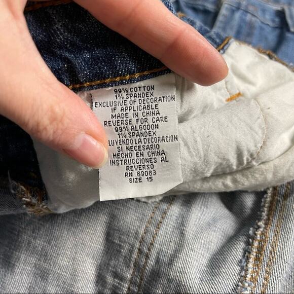 VTG Lei Y2k Blue Denim Low Rise Ashley Jeans Orange Floral Boho Embroidery 15 - Picture 11 of 14